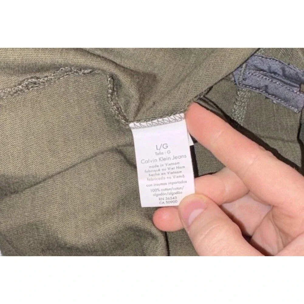 NWT Calvin Klein Jeans Men's Size L Long-Sleeve Slub Knit T-Shirt Olive Green